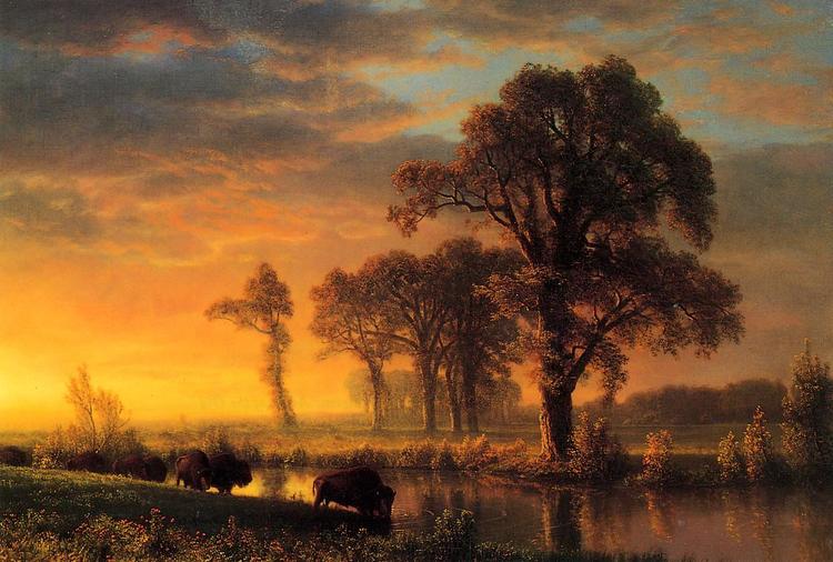 Albert Bierstadt Oil Painting Western Kansas